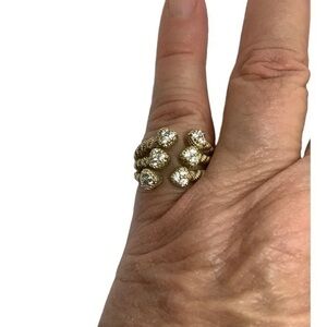 Judith Ripka Gold over sterling silver CZ heart ring